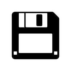 one black floppy disk icon isolated on white for web,app and design,vector illustration