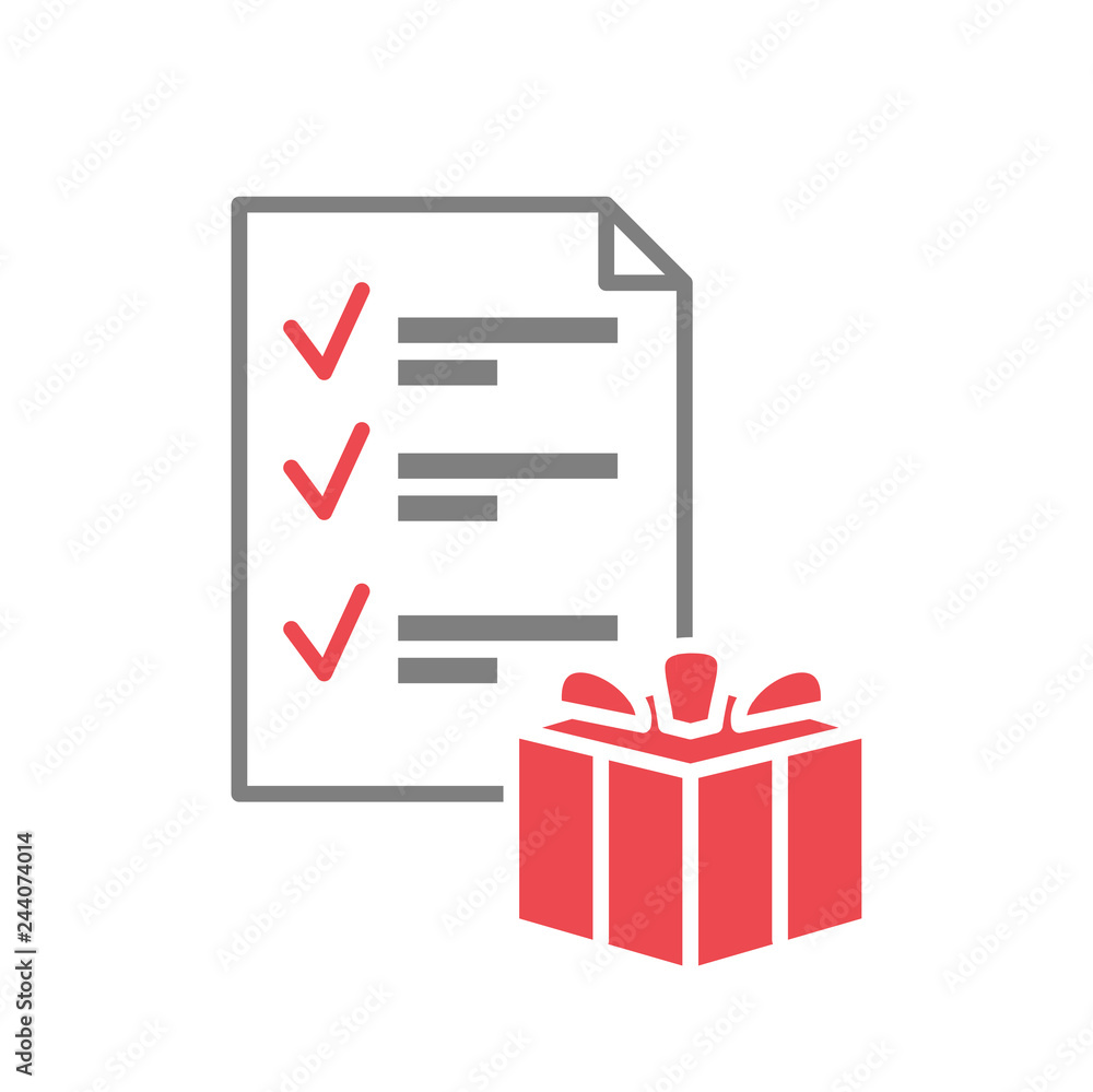 Poster online shopping list icon on white background for graphic and web design, modern simple vector sign.