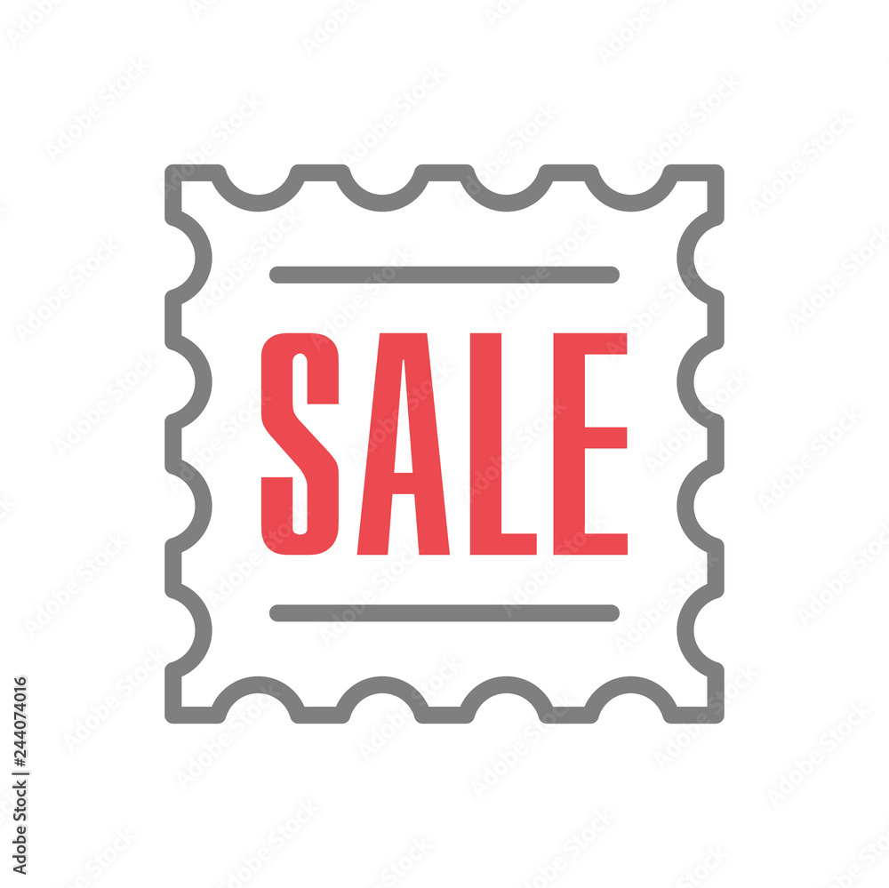 Poster online shopping label icon on white background for graphic and web design, modern simple vector sign