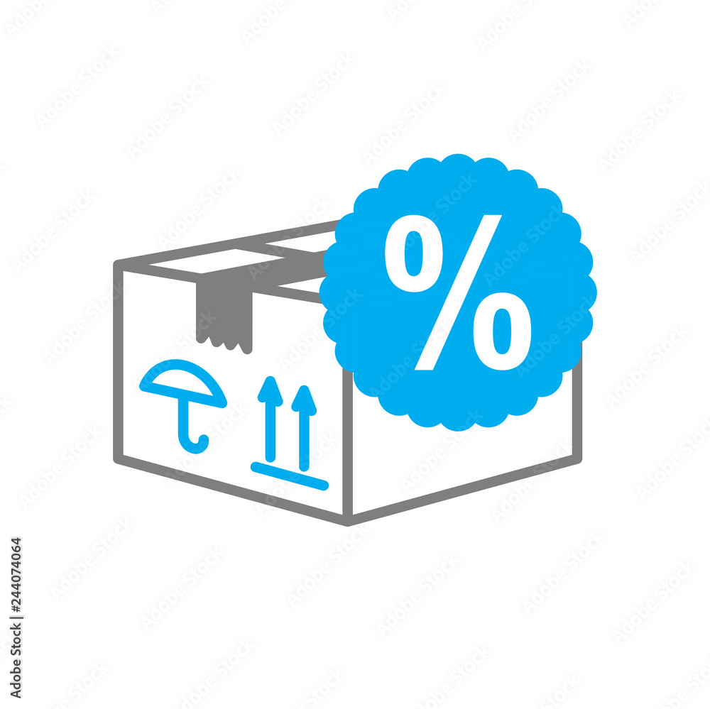 Poster online shopping delivery box icon on white background for graphic and web design, modern simple vect
