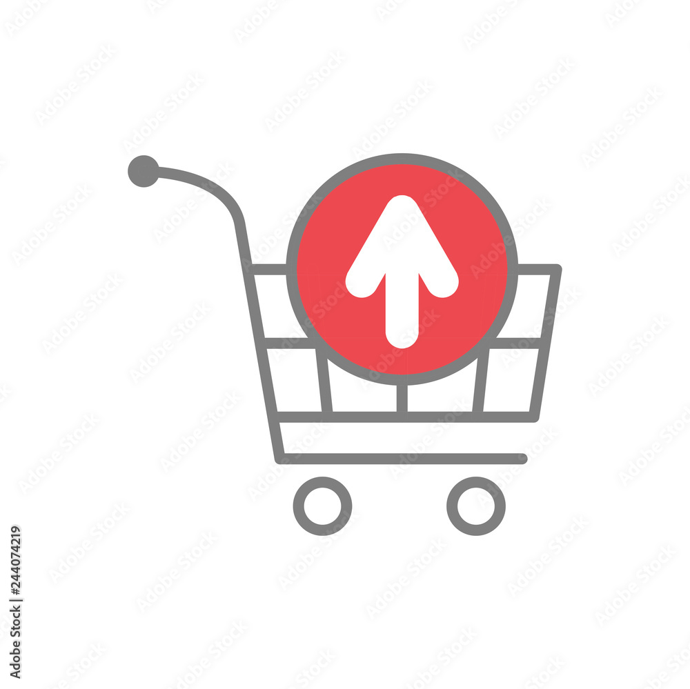 Poster online shopping cart remove icon on white background for graphic and web design, modern simple vecto
