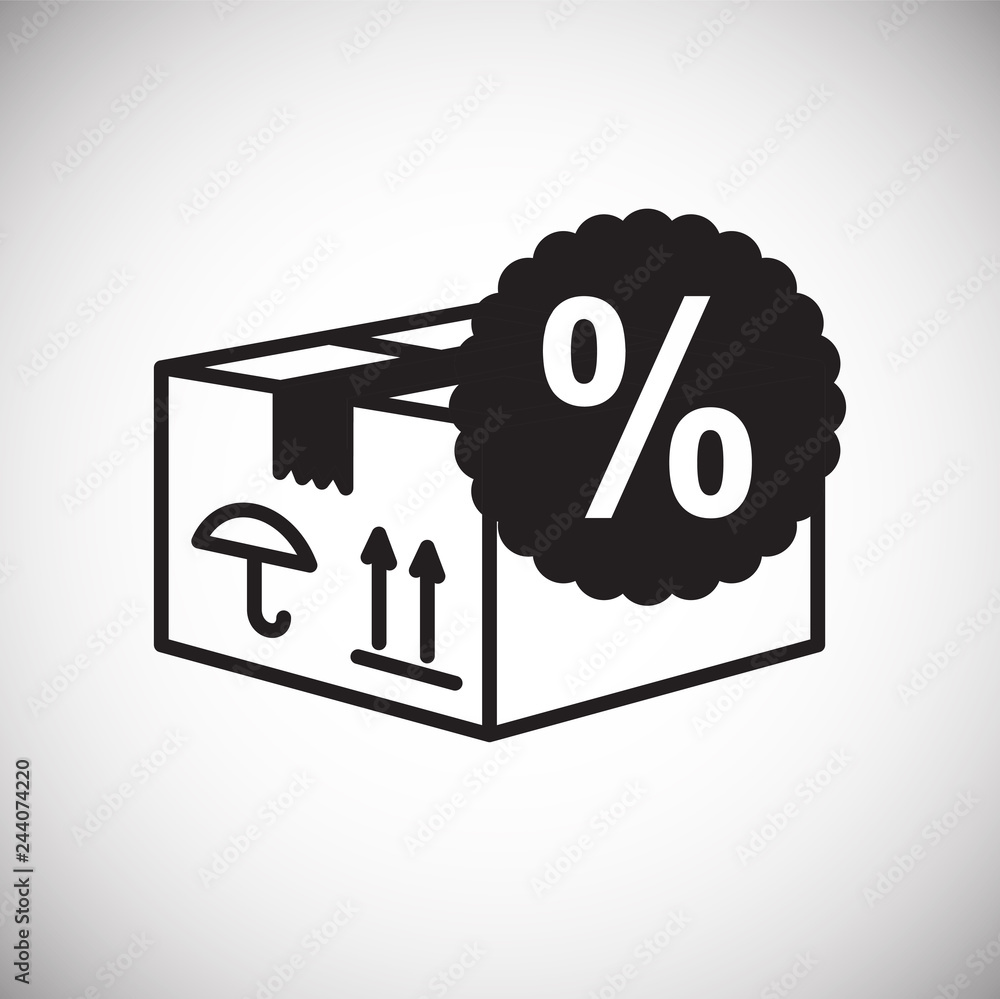 Poster online shopping delivery box icon on white background for graphic and web design, modern simple vect