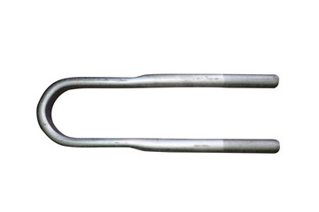 U-Bolt for heavy truck vehicles isolated on white background