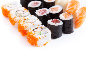 Isolated Sushi on white background