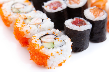Isolated Sushi on white background