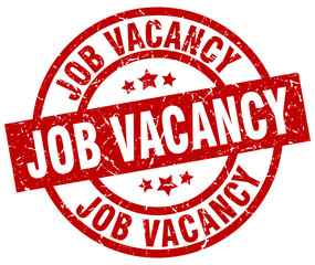 job vacancy round red grunge stamp