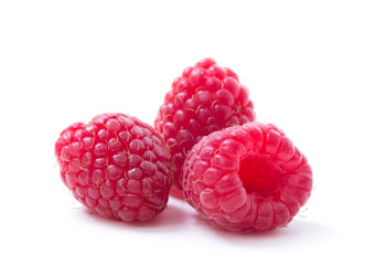Raspberry isolated. Raspberry on white. Raspberries.