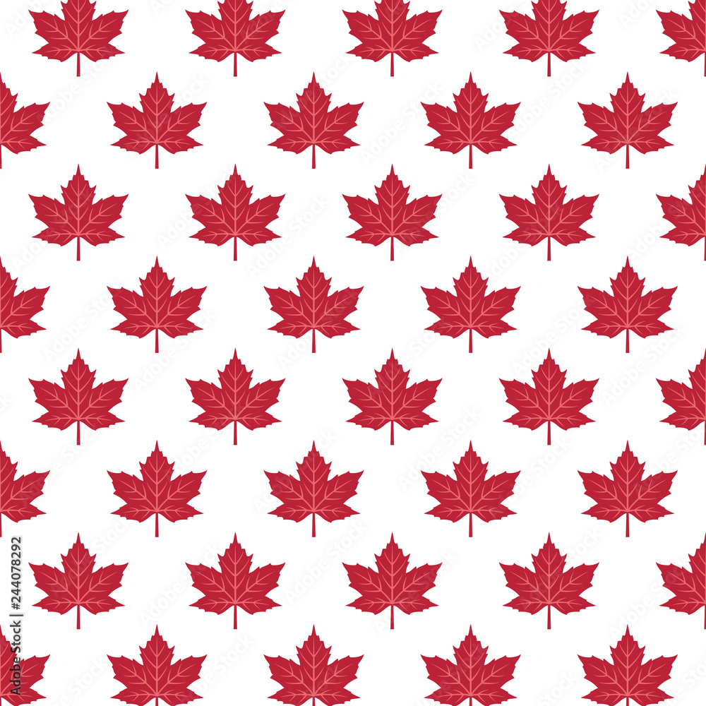 Canvas Prints pattern with red maple leaves