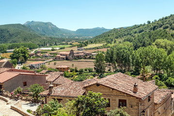Fototapeta na wymiar Village of Frias in the Spanish province of Burgos on a sunny day.