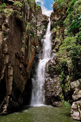 Obraz na płótnie Canvas Brazilian waterfalls in Minas Gerais river cascades