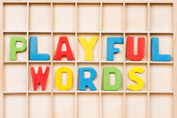 playful words colorful letters