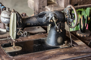 Old sewing machine worked with pedal 