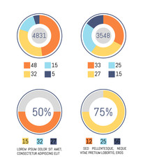 Infographic, Pie Diagrams Business Representation