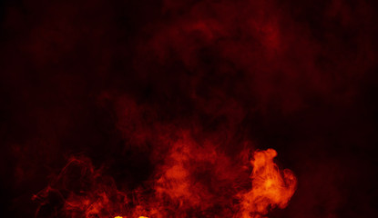 Abstract fire smoke mist fog on a black background. Texture. Design element.