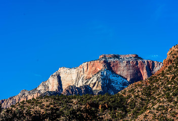 Sandstone formation in Utah on a clear winter day.