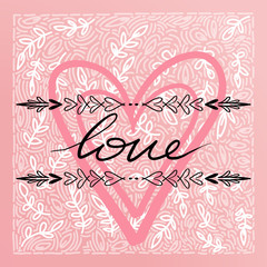 Szczęśliwa karta Walentynki, typografia, tło z serca - - 244085235