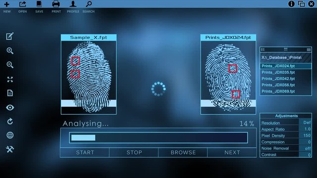 Fingerprint scan results in failed match Animation Stock Clip
