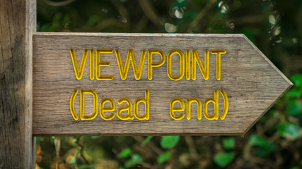 Sign: Viewpoint (Dead End), seen near Ilfracombe, Devon, England, UK