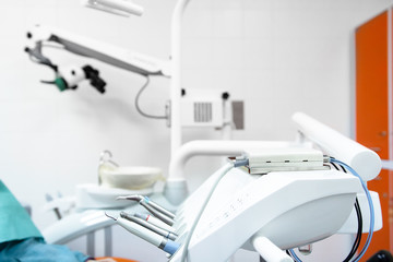 Dental equipment in clinic.