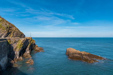 Fototapeta premium The Bristol Channel coast in Ilfracombe, Devon, England, UK - looking from the Capstone Parade