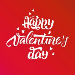Happy Valentine's Day lettering. Handwritten calligraphy with minimal decoration for poster, banner, greeting card, flyer.