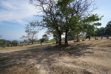 Preah Vihear,Cambodia-January 10, 2019: Second pillared causeway of Preah Vihear Temple viewed from sideway, Cambodia

