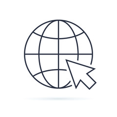 Web icon. Web icon page symbol for your web design. Internet world vector. Vector earth globe illustration, planet