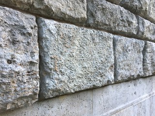 Stone Wall Texture with big bricks on ancient historic building