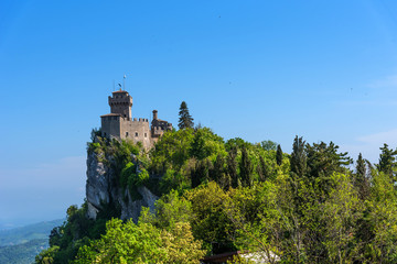 Amazing view of De La Fratta or Cesta, one of three peaks the city of San Marino.