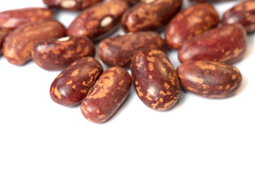 Pinto beans isolated on white background close-up