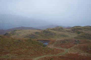 Rolling moorland with small lake (tarn): typical of north Britain - English Lake District