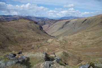 Small stream in a marshy valley high in the mountains (English Lake District)