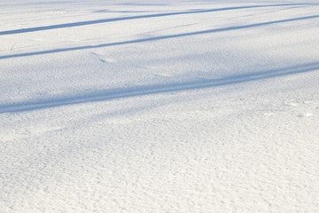 Winter background of fresh white snow