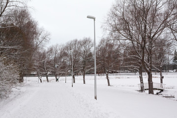 Beautiful winter snow landscape in Finland
