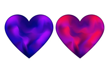 Dark iridescent hearts