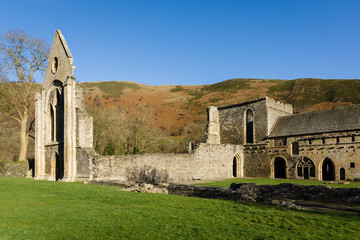 Fototapeta na wymiar Valle Crucis Abbey a ruined 13th century monastery near Llangollen North Wales