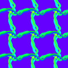 Seamless pattern background with multi-colored wavy lines.