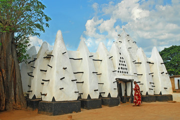 The Larabanga Mosque is  built in the Sudanese architectural style in the village of Larabanga,...