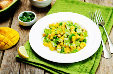 Mango avocado chickpeas salad