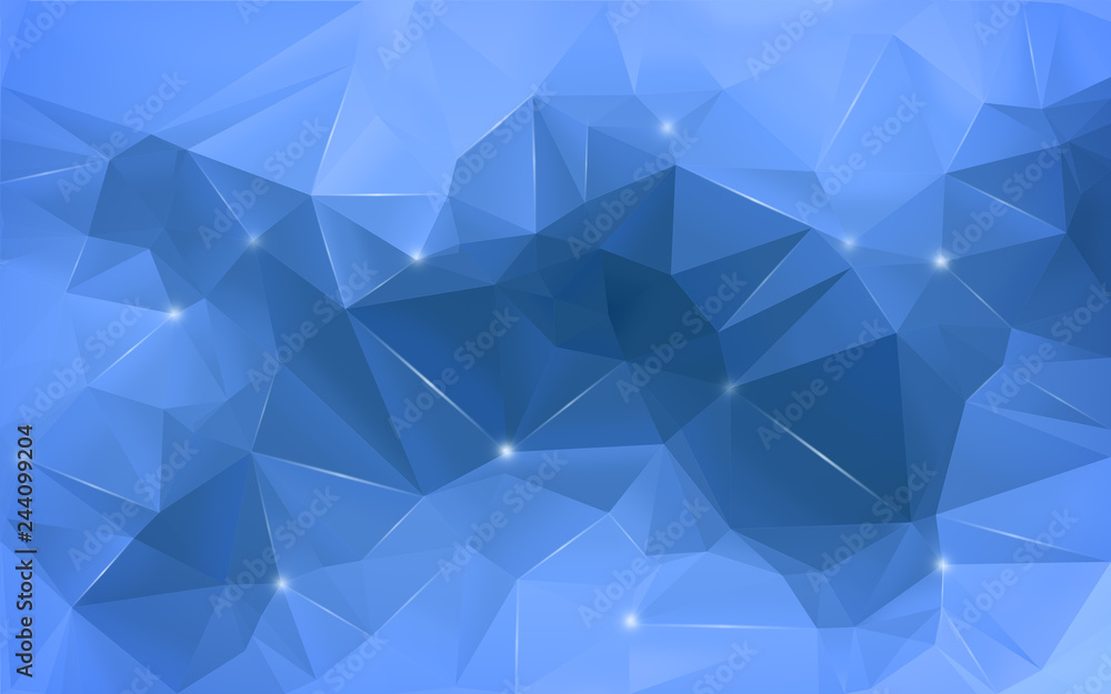 Poster high resolution blue polygon mosaic vector background. smooth abstract 3d triangular low poly style 