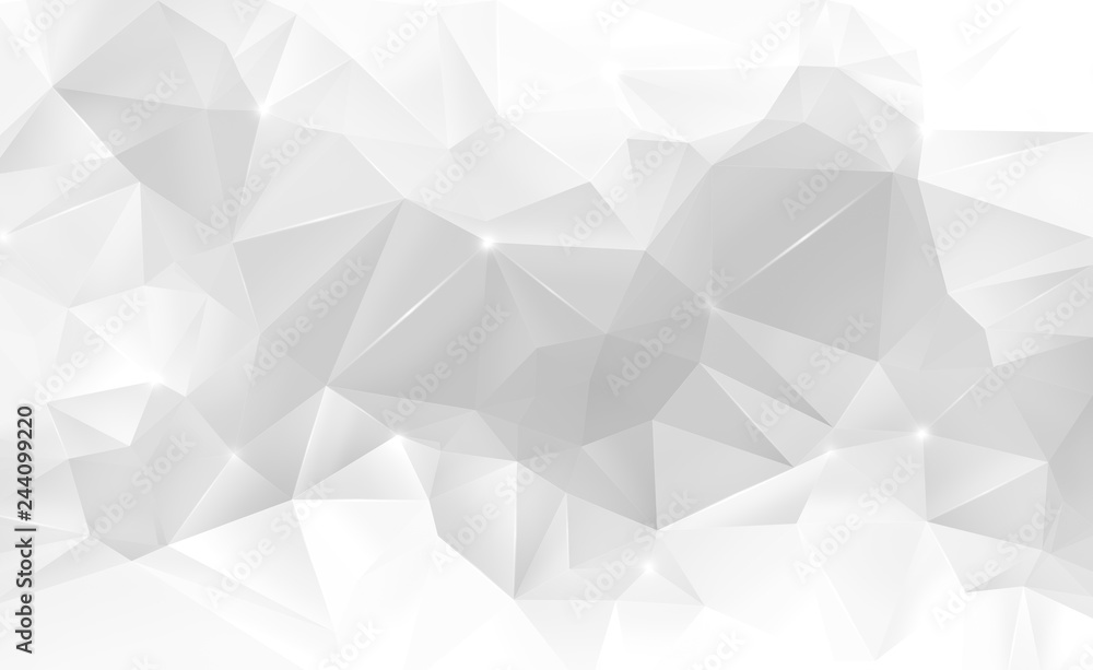 Poster high resolution light gray colored airy polygon mosaic vector background. smooth abstract 3d triangu