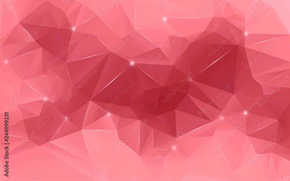 Poster high resolution red and pink polygon mosaic vector background. smooth abstract 3d triangular low pol