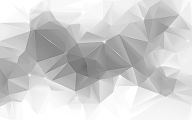 High resolution gray colored polygon mosaic vector background. Smooth abstract 3D triangular low poly style gradient background.
