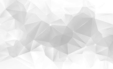High resolution light gray colored airy polygon mosaic vector background. Smooth abstract 3D...