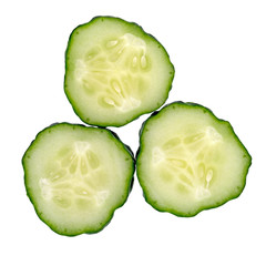 Cucumber. Fresh juicy slice cucumber isolated.