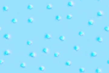 Pastel light blue repeating background with hearts on a paper. Seamless pattern.