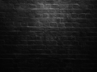 old black brick wall as background