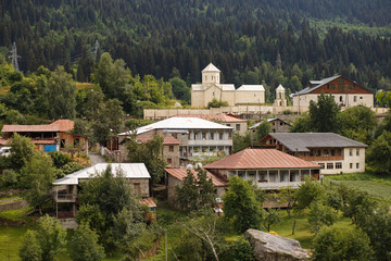 Fototapeta na wymiar Old town Mestia in Georgia