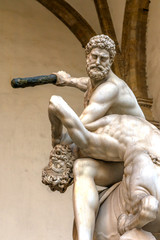 Hecules Nessus Centauer Statue Loggia Piazza Signoria Florence Italy