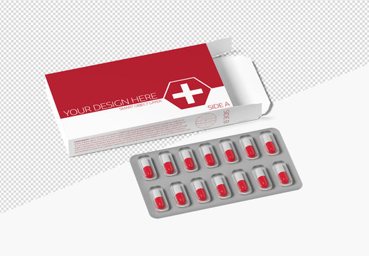 Pharmaceutical Packaging Mockup on White